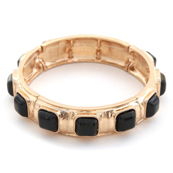COLOR STONE METAL STRETCH BRACELET