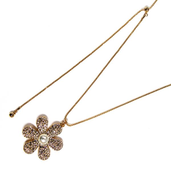 ADJUSTABLE FLOWER PENDANT NECKLACE