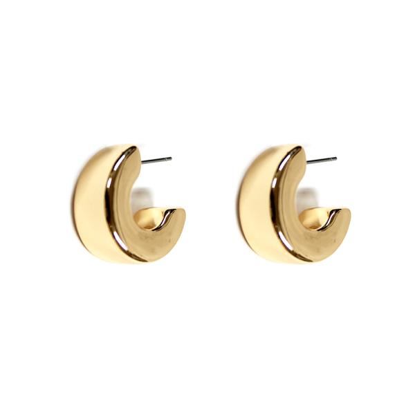 METAL TUBE C HOOP EARRING
