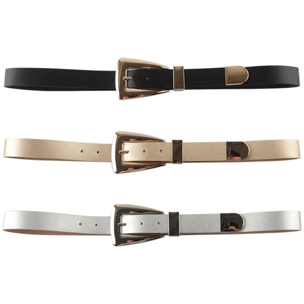 3IN1 SMOOTH SHAPED METAL BUCKLE BELT