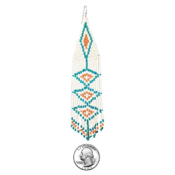 SEED BEAD BOHEMIAN TASSEL EARRING