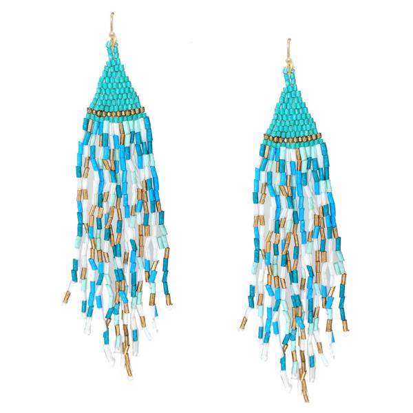 SEED BEAD BOHEMIAN TASSEL EARRING