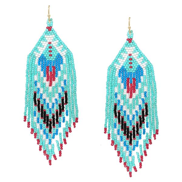 SEED BEAD BOHEMIAN TASSEL EARRING