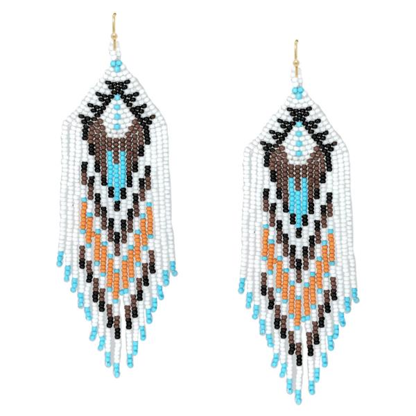 SEED BEAD BOHEMIAN TASSEL EARRING