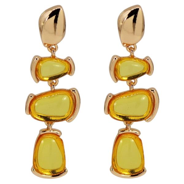 MULTI-STEP RESIN DROP WITH ABSTRACT SHAPE EARRING