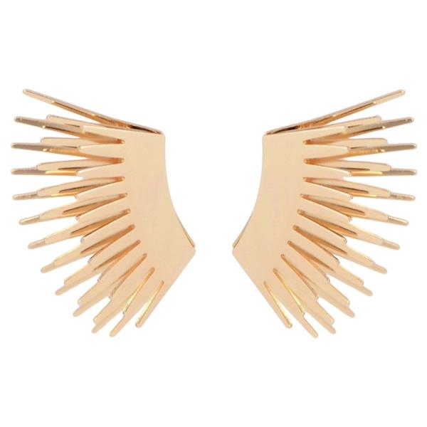 RADIATING SPIKE FAN-SHAPED STUD EARRING