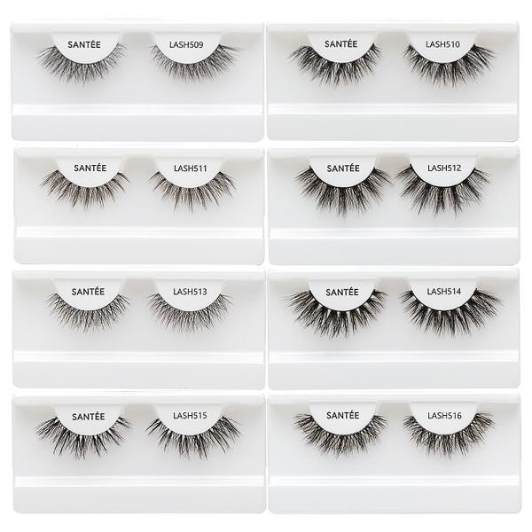 SANTEE 3D FAUX MINK WEIGHTLESS VOLUME AND CURL LASHES W DISPLAY SET