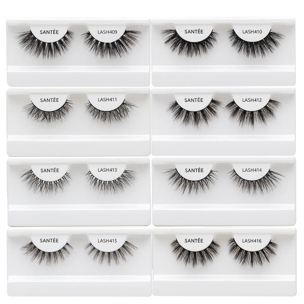 SANTEE 3D FAUX MINK NATURAL LOOK EYE LASHES W DISPLAY SET