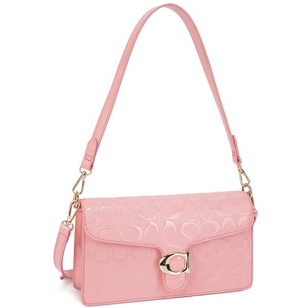 OVAL PATTERN DESIGN SHOULDER CROSSBODY BAG