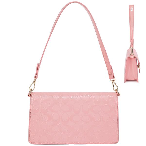 OVAL PATTERN DESIGN SHOULDER CROSSBODY BAG