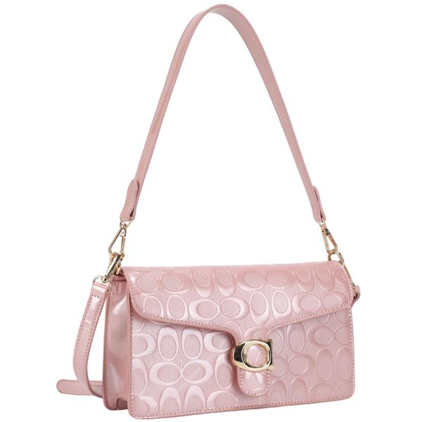 OVAL PATTERN DESIGN SHOULDER CROSSBODY BAG