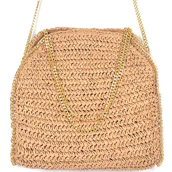 STRAW CHAIN TOTE BAG
