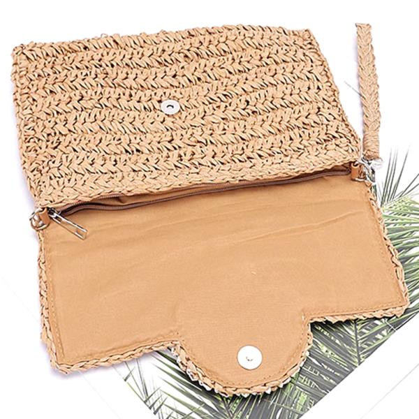 STRAW MULTI SHELL FRONT FLAP CLUTCH
