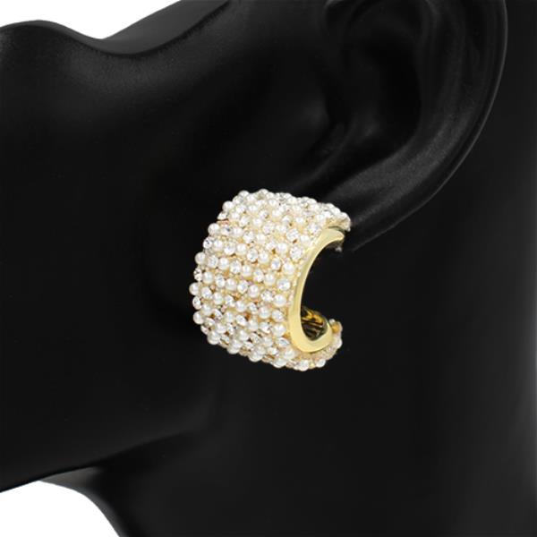 CHUNKY PEARL PAVE CUFF EARRING