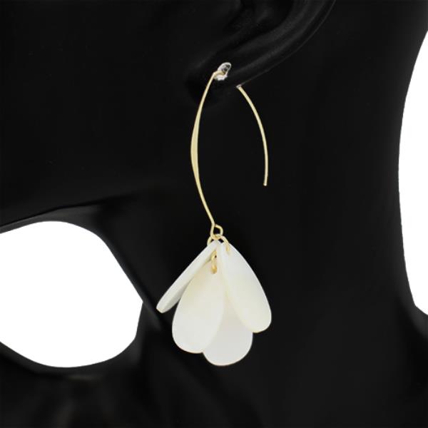 LIGHTWEIGHT PETAL CLUSTER ON CURVED HOOK EARRING