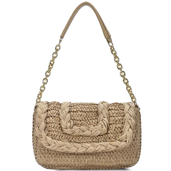 STRAW WOVEN SHOULDER BAG