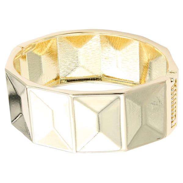 GOLD PLATED HINGED CUFF BANGLE BRACELET