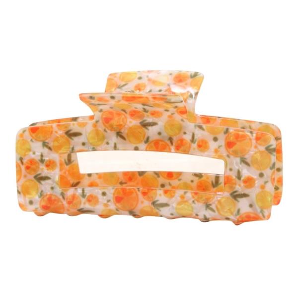 ORANGE PRINT HAIR CLAW CLIP