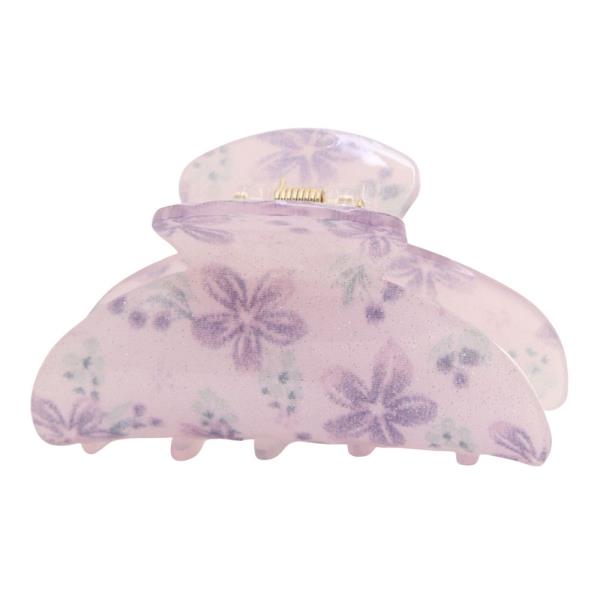 FLOWER PRINT ACRYLIC HAIR CLAW CLIP