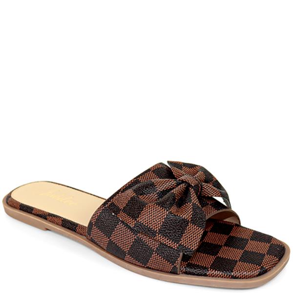 CHIC CHECK DESIGN BOW SLIDE 12 PAIRS