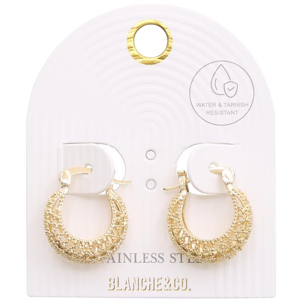 TEXTURED METAL TEARDROP FILIGREE DANGLE HOOK EARRINGS
