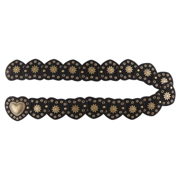 Y2K WESTERN HEART SHAPE STUDDED STAR PATTERN SNAP BELT