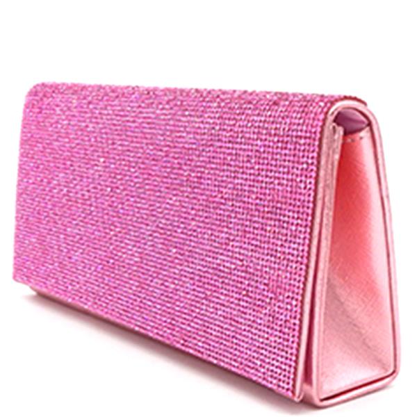 RHINESTONE FLAP CLUTCH BAG
