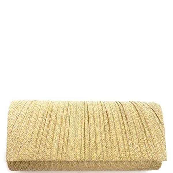 GLITTER PLEATED CLUTCH BAG