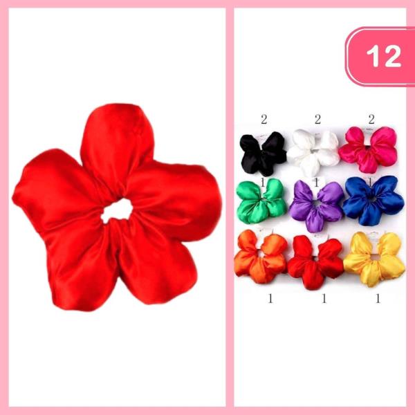 CHUNKY FLOWER HAIR SCRUNCHIE (12 UNITS)