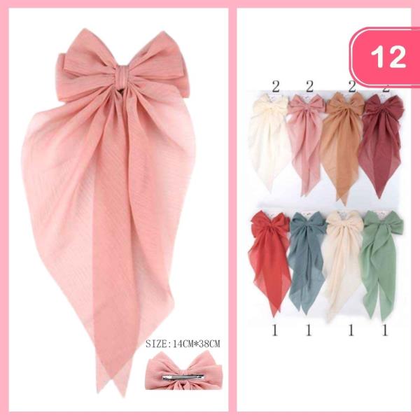 LONG TAIL HAIR BOW (12 UNITS)
