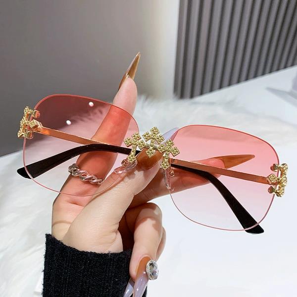 RHINESTONE DESIGN SQUARE SUNGLASSES 1DZ