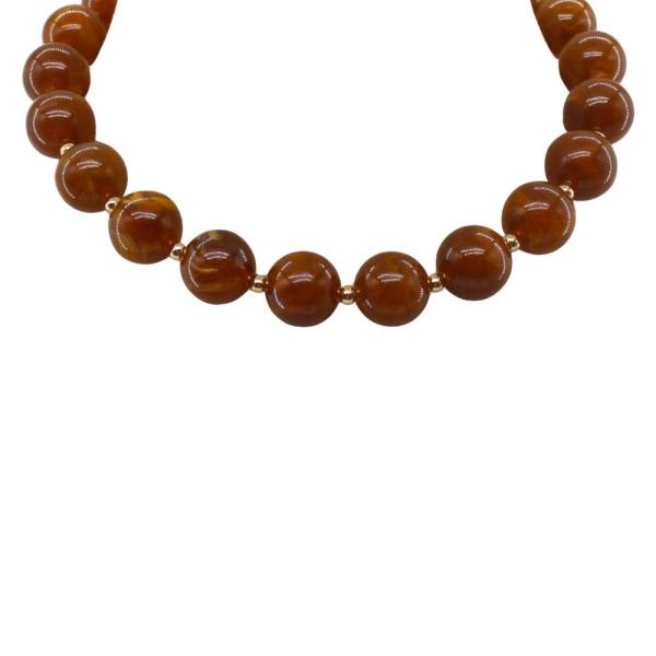 RESIN BALL BEAD SHORT NECKLACE