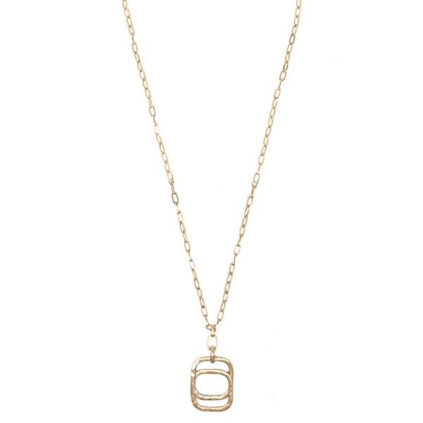 DOUBLE RECTANGLE PENDANT NECKLACE