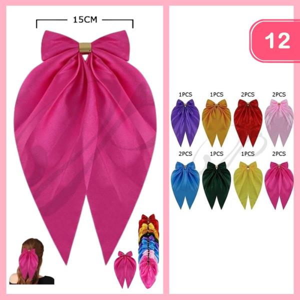 LONG TAIL HAIR BOW PN (12 UNITS)