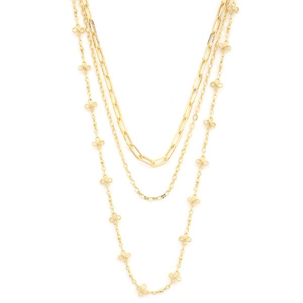 3 LAYERED METAL CHAIN NECKLACE