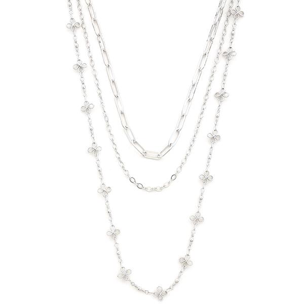 3 LAYERED METAL CHAIN NECKLACE
