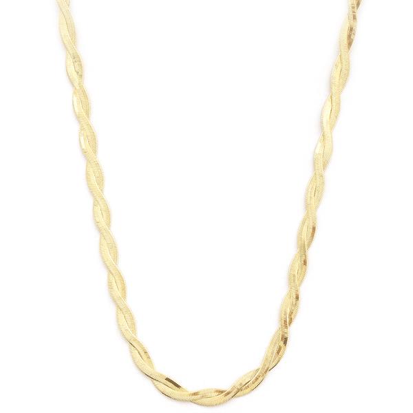 HERRINGBON METAL TWIST CHAIN NECKLACE