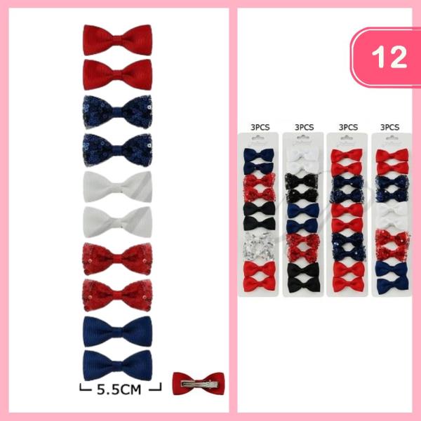 MINI HAIR BOW PIN (12 UNITS)