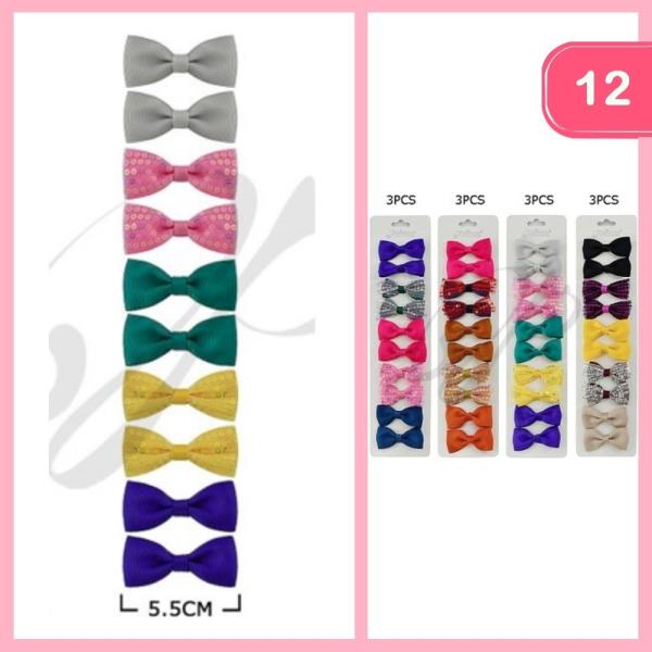 MINI HAIR BOW PIN (12 UNITS)
