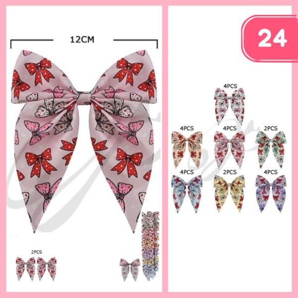 LONG TAIL BOW HAIR PIN (12 UNITS)