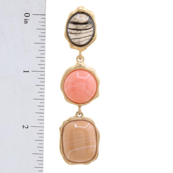 RHINESTONE RESIN MIX COLOR DROP EARRING