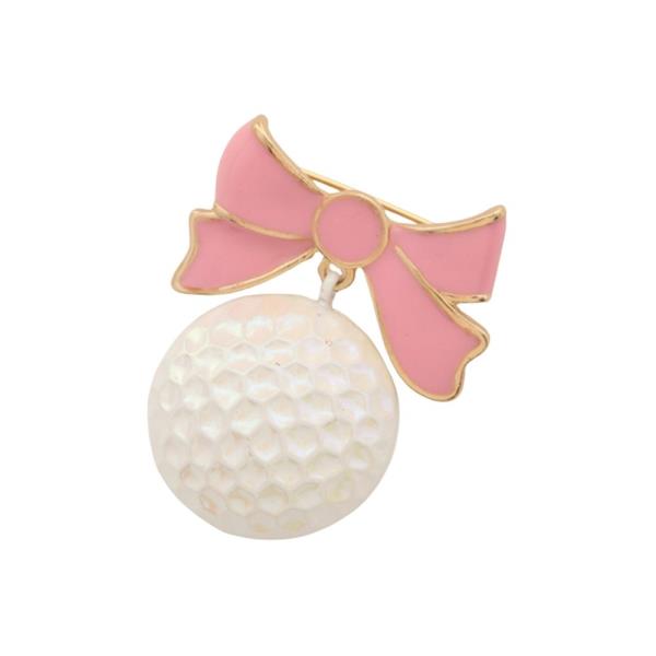 SPORT BALL RIBBON METAL BROOCH PIN