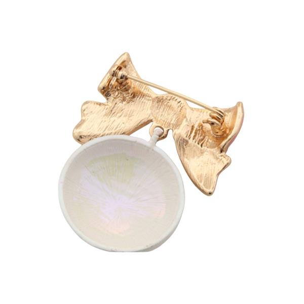 SPORT BALL RIBBON METAL BROOCH PIN