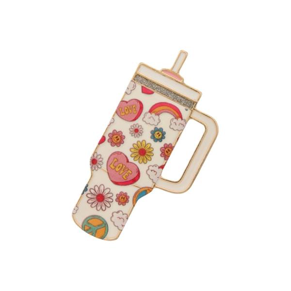 MULTI PATTERN TUMBLER METAL BROOCH PIN