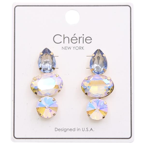 COLOR STONE MIX DROP EARRING