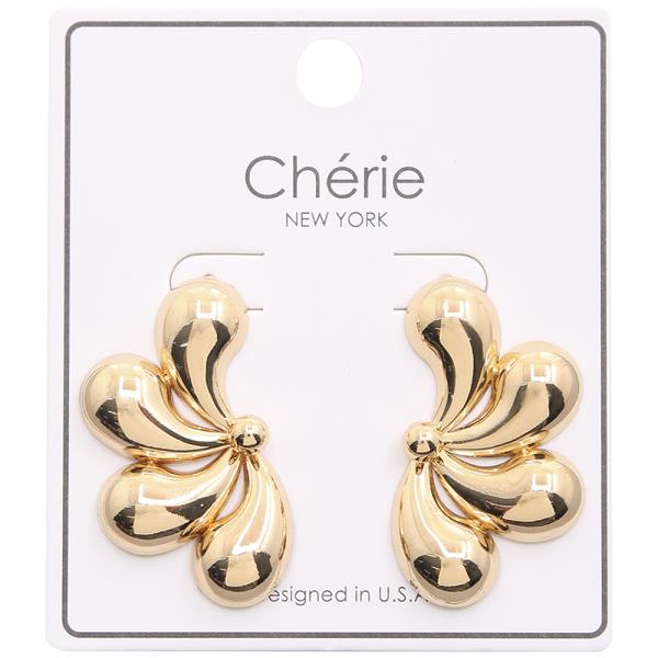 TEARDROP FLOWER METAL POST EARRING