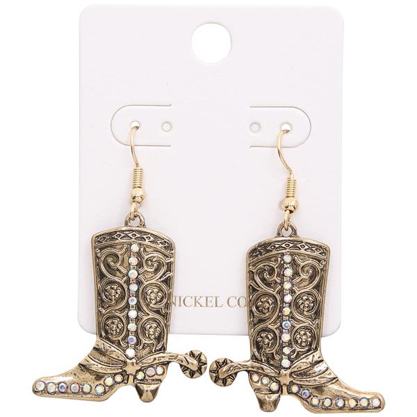WESTERN STYLE BOOTS DANGLE EARRING