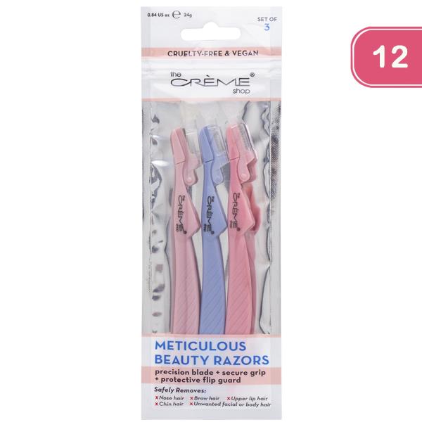 THE CREME SHOP METICULOUS 3PC BEAUTY RAZORS (12 UNITS)