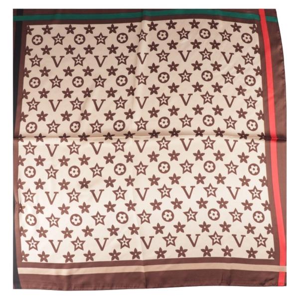 FLORAL PATTERN SILKY BANDANA NECK SQUARE SCARF