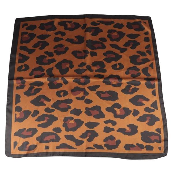 LEOPARD PATTERN SILKY BANDANA NECK SQUARE SCARF